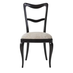 Sedia in legno in legno di tiglio tinto Ebano Babbol