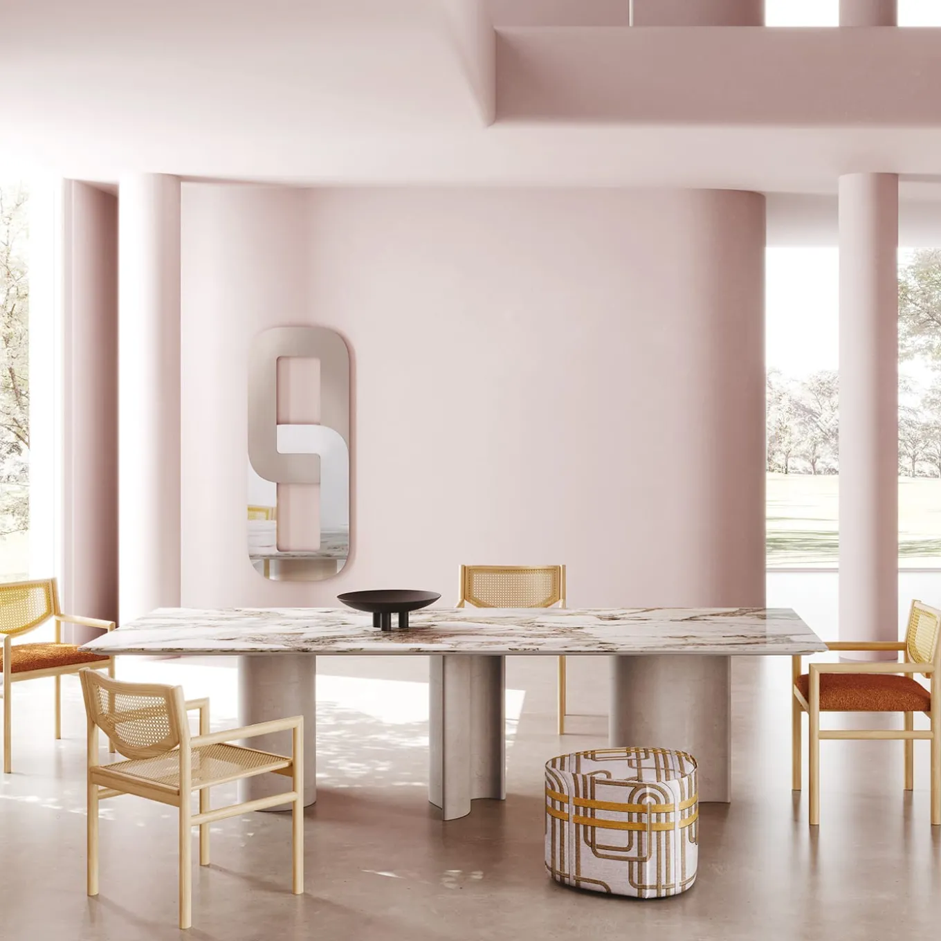 Sedia Klara in legno di frassino naturale e paglia di Vienna naturale di CSM