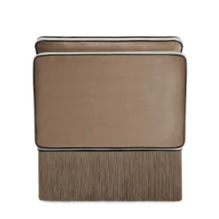 Sedia lounge modulare Lilli in tessuto azzurro chiaro e taupe con frange