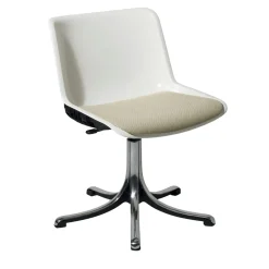 Sedia Modus bianca con cuscino di seduta beige di Centro Progetti Tecno