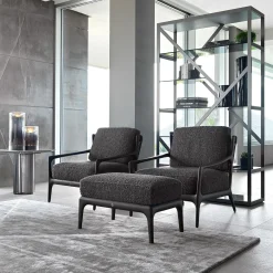 Sedia occasionale in velluto o tessuto scamosciato Poltrona