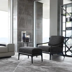 Sedia occasionale in velluto o tessuto scamosciato Poltrona