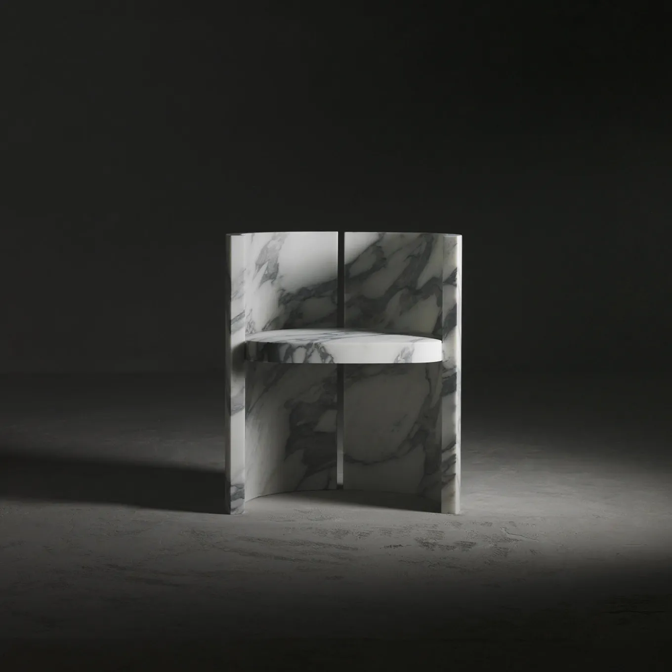 Sedia Sterling in marmo Calacatta