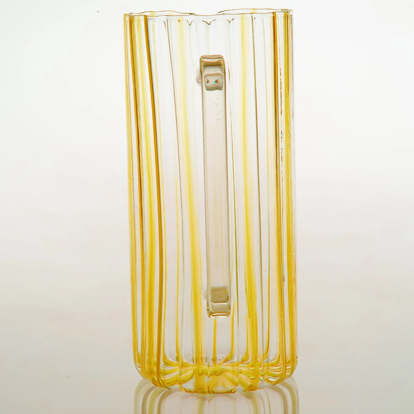 Serlio Loos Brocca in vetro ambrato a righe