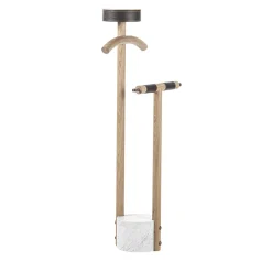 Servomuto Patrick in Legno di Rovere con Base in Marmo Bianco
