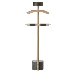 Servomuto Patrick in legno di rovere con base in marmo nero