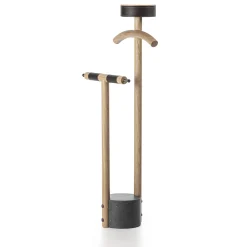 Servomuto Patrick in legno di rovere con base in marmo nero