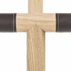 Servomuto Patrick in legno di rovere con base in marmo nero