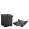Set con portablocco e scatola Miu in pelle nera e grigia
