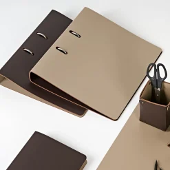 Set con vide poche e scatola Miu in pelle Chocolate e Cappuccino