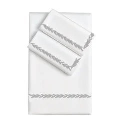 Set copripiumino Botero ricamato in cotone percalle bianco