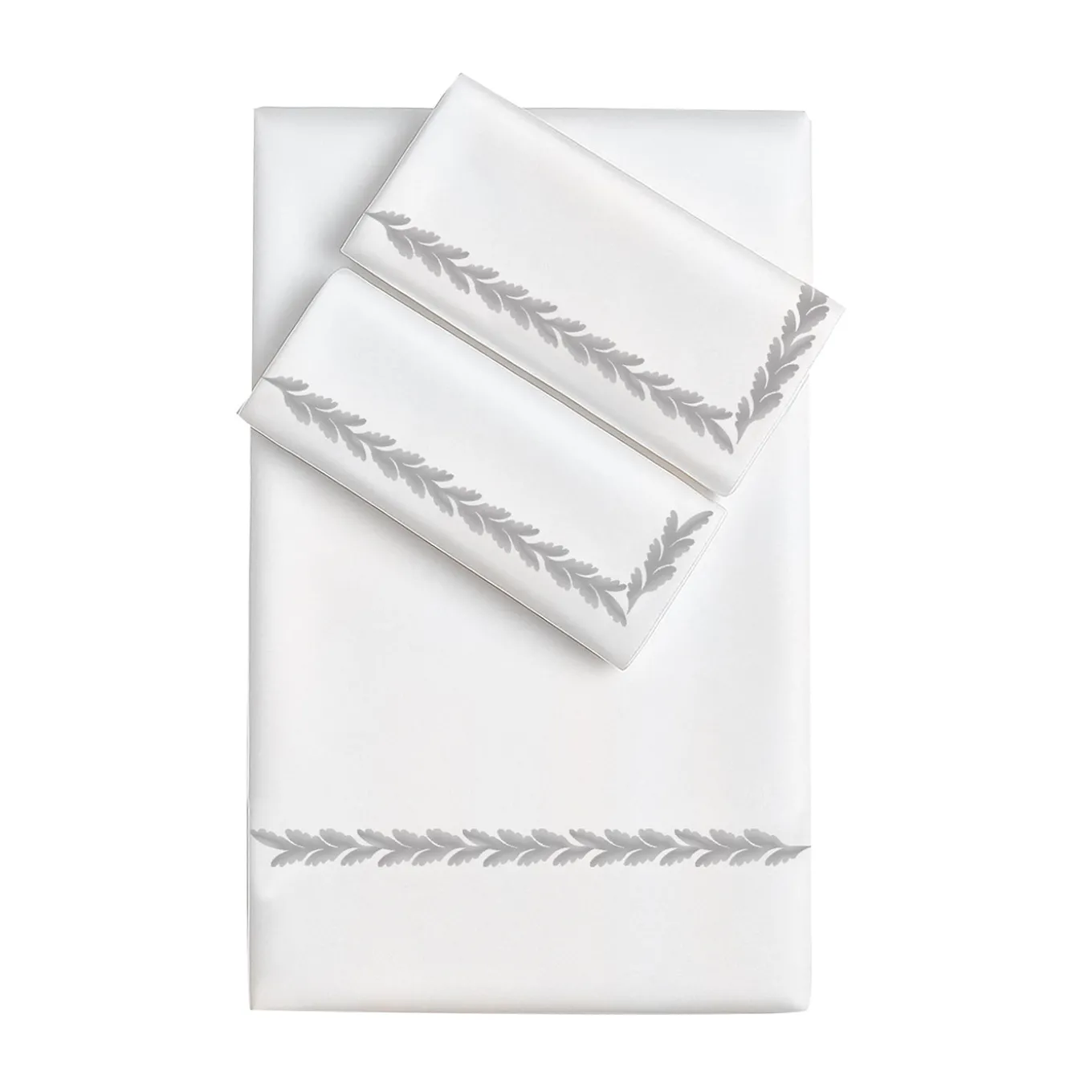 Set copripiumino Botero ricamato in cotone percalle bianco