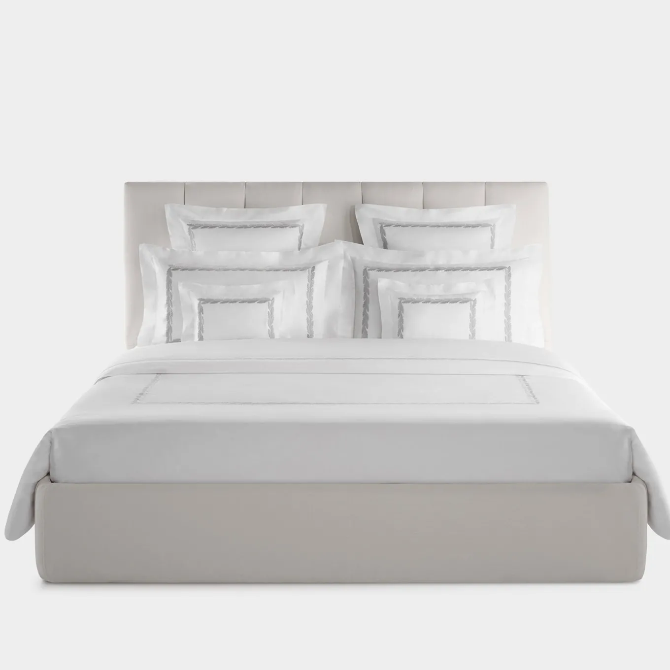 Set copripiumino Botero ricamato in cotone percalle bianco