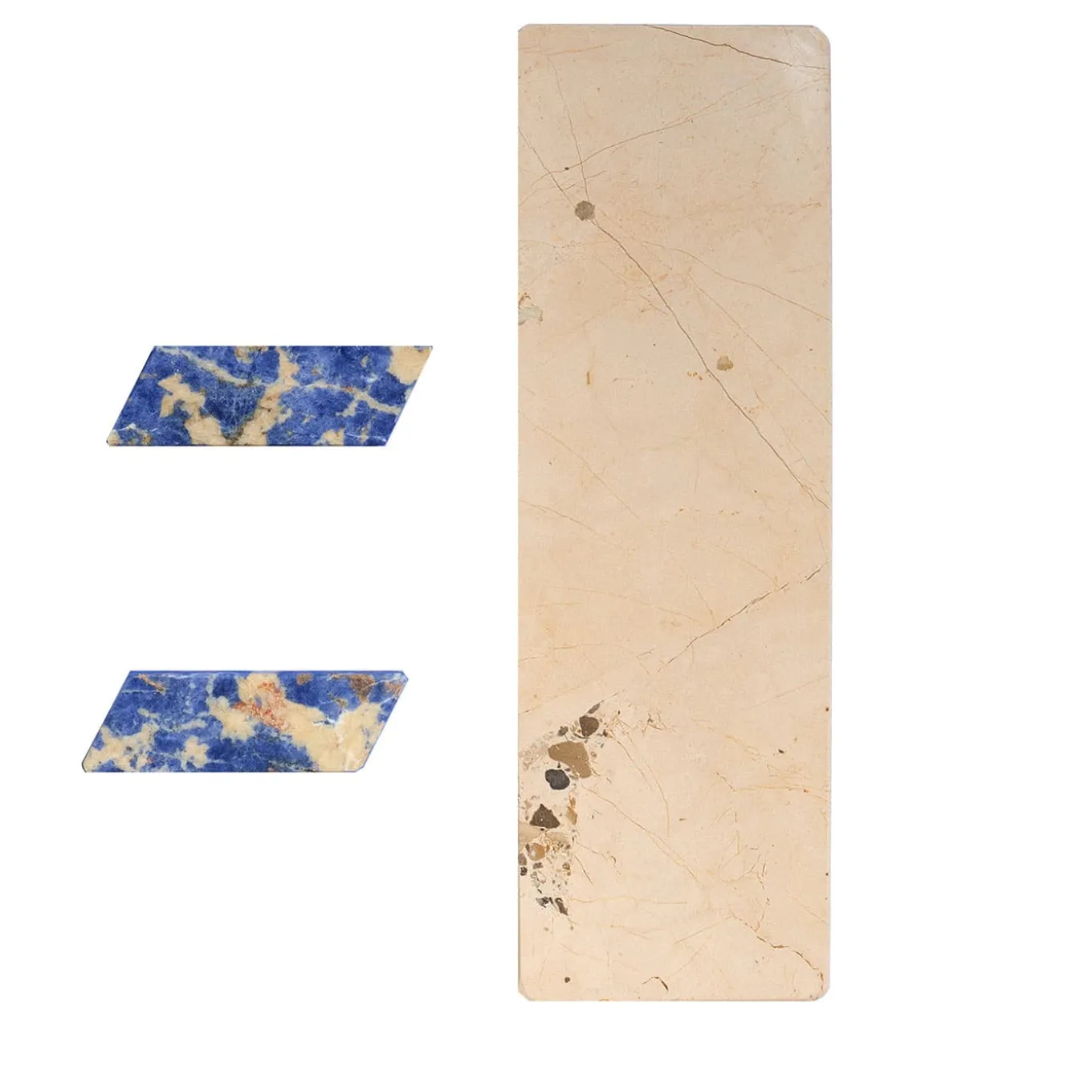 Set da 6 pezzi in Pietra Pugliese e Marmo Blu per Sushi