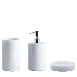 Set da bagno 3 pezzi in marmo bianco