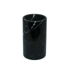 Set da bagno rotondo in marmo nero di Marquina con vassoio Spa