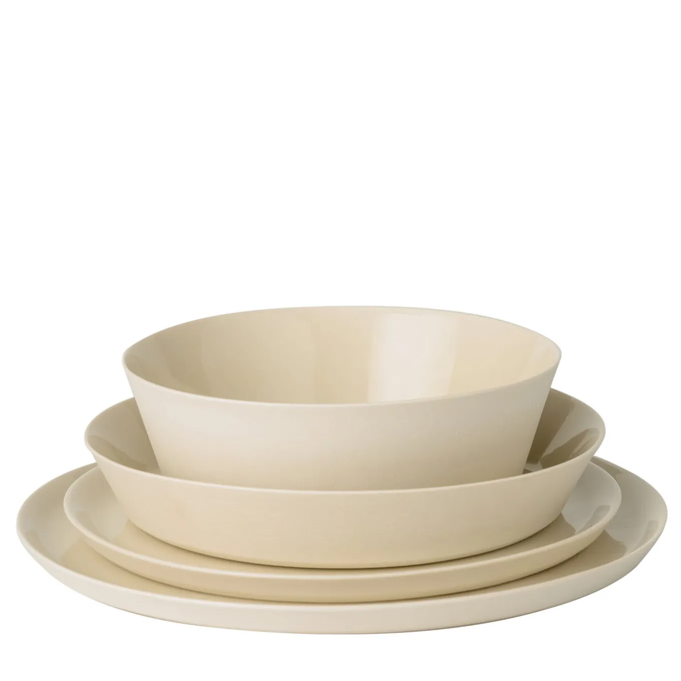Set da pranzo 4 pezzi in ceramica bianca