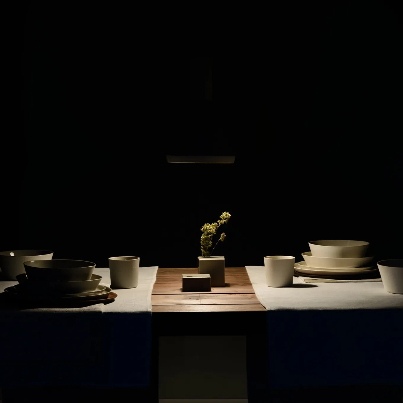 Set da pranzo 4 pezzi in ceramica bianca