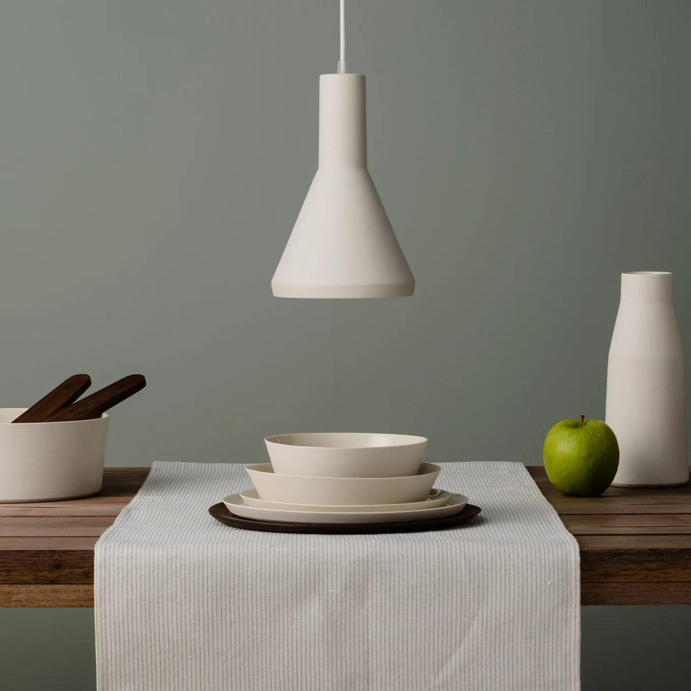 Set da pranzo 4 pezzi in ceramica bianca