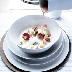 Set da pranzo 4 pezzi in ceramica bianca