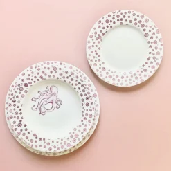 Set da pranzo Octopus viola e bianco