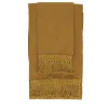 Set di 2 asciugamani in lino senape con lunghe frange