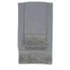 Set di 2 asciugamani in lino blu chiaro con lunghe frange
