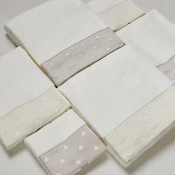 Set di 2 asciugamani in raso avorio Api