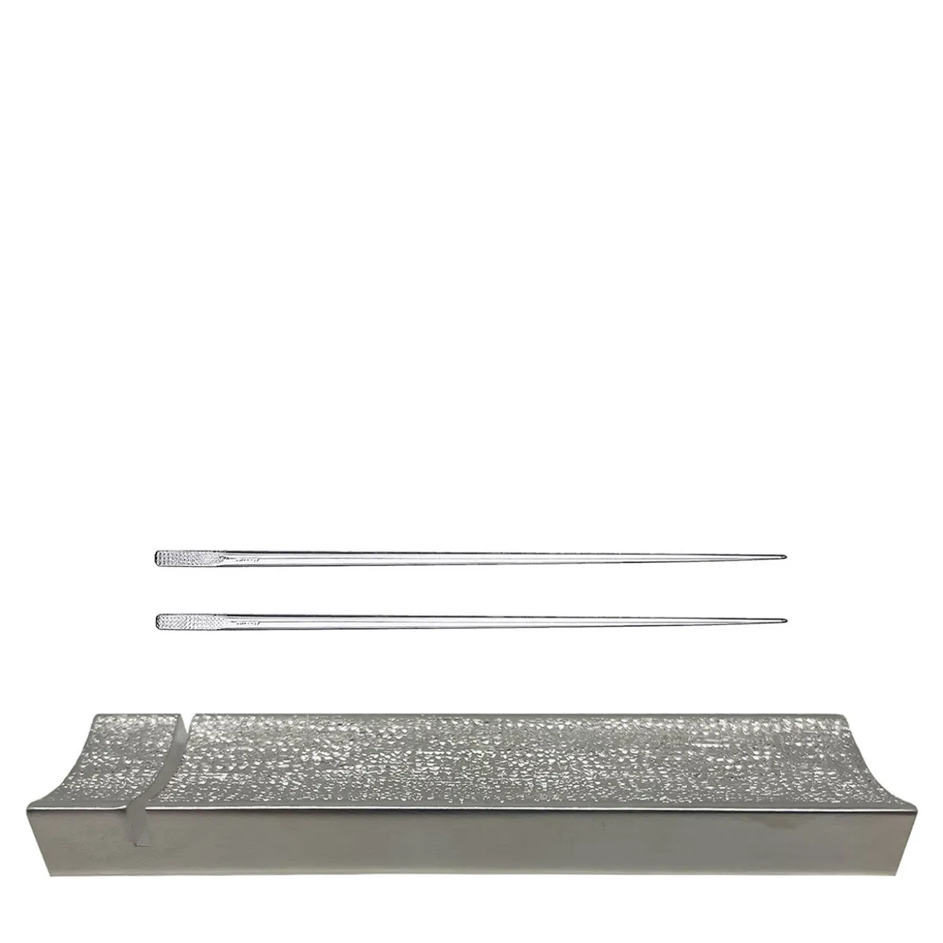Set di 2 Bacchette Aria in Argento con Poggiabacchette New York