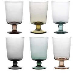 Set di 6 bicchieri a stelo Puro Multicolor