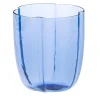 Set di 4 bicchieri da acqua con petali blu chiaro