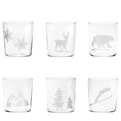 Set di 6 bicchieri da acqua con incisione sulla neve