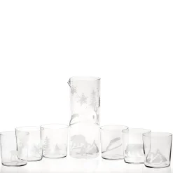 Set di 6 bicchieri da acqua con incisione sulla neve