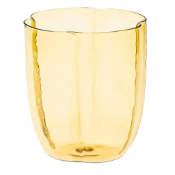 Set di 4 bicchieri da acqua a petali color ambra