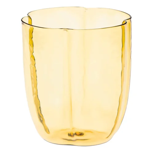 Set di 4 bicchieri da acqua a petali color ambra
