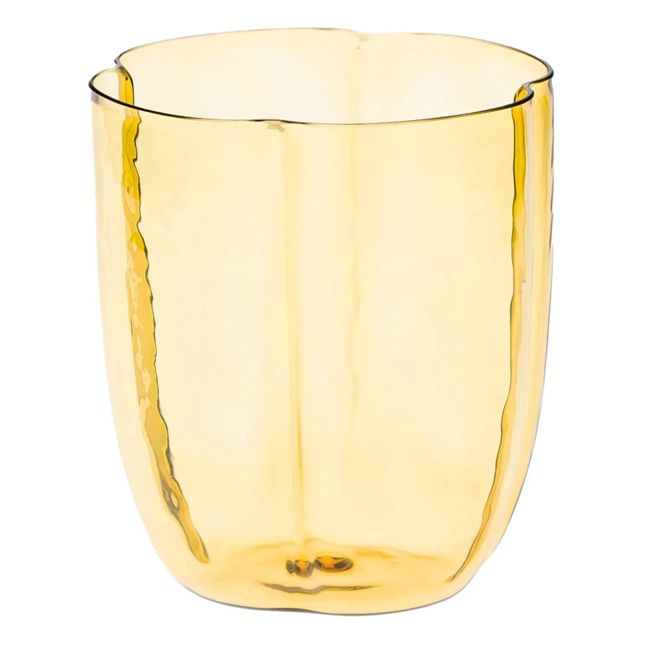 Set di 4 bicchieri da acqua a petali color ambra