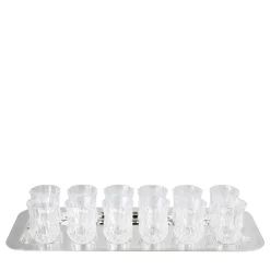 Set di 12 bicchieri da liquore Conio con vassoio