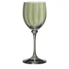 Set di 6 bicchieri da vino verdi decorati a mano Riflesso