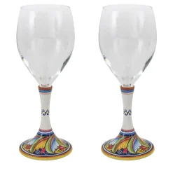 Set di 2 bicchieri da vino medi floreali #2