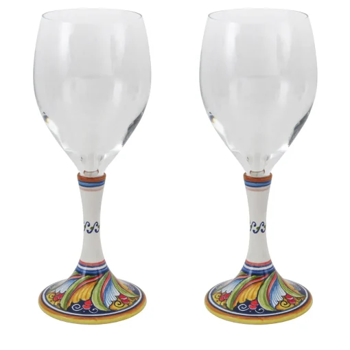 Set di 2 bicchieri da vino medi floreali #2