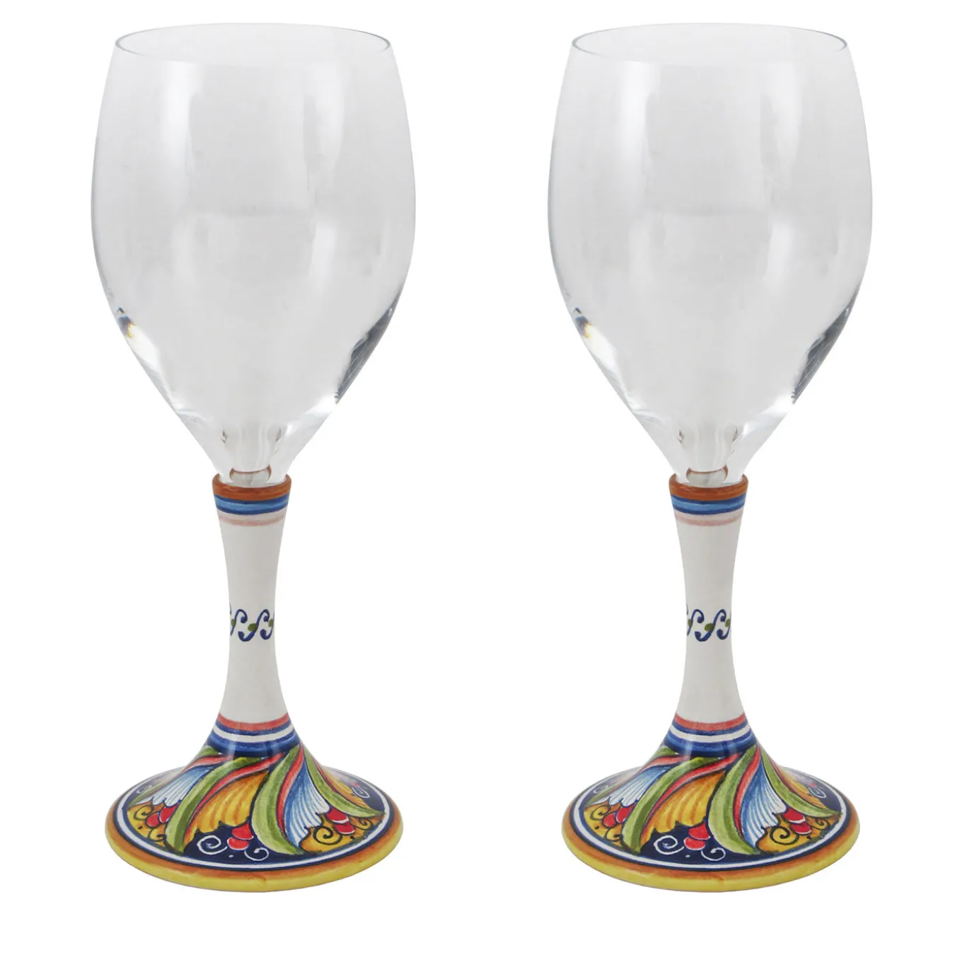 Set di 2 bicchieri da vino medi floreali #2