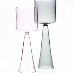 Set di 4 bicchieri da vino alti grigi Dolce Vita
