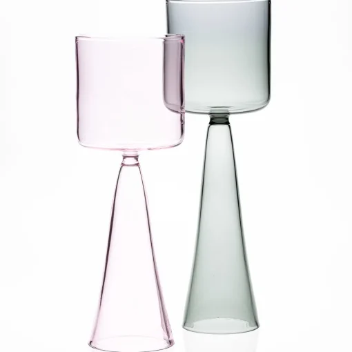 Set di 4 bicchieri da vino alti grigi Dolce Vita