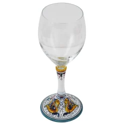 Set di 2 bicchieri da vino medi con fiori di Raffaellesco