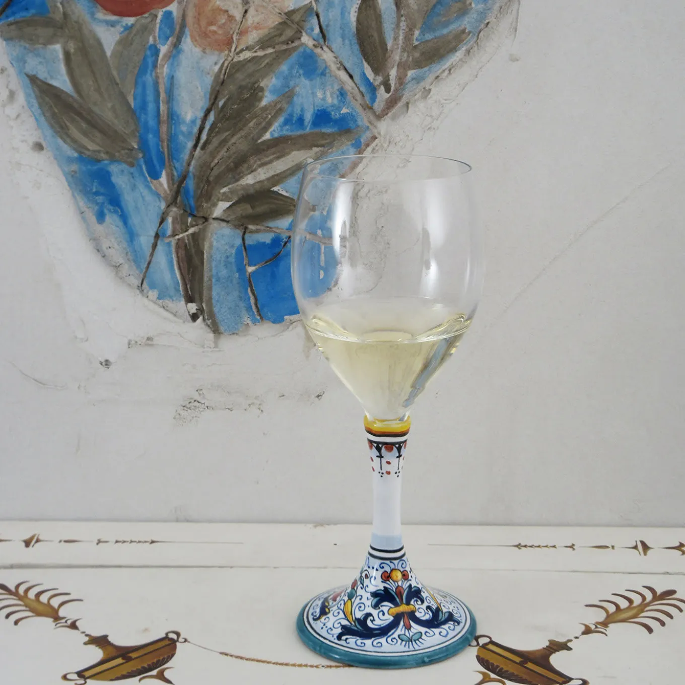 Set di 2 bicchieri da vino medi Ricco Deruta Floral