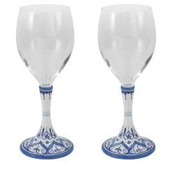 Set di 2 bicchieri da vino floreali medi #3