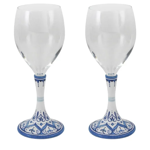 Set di 2 bicchieri da vino floreali medi #3