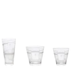 Set di 3 bicchieri di cristallo Fiori