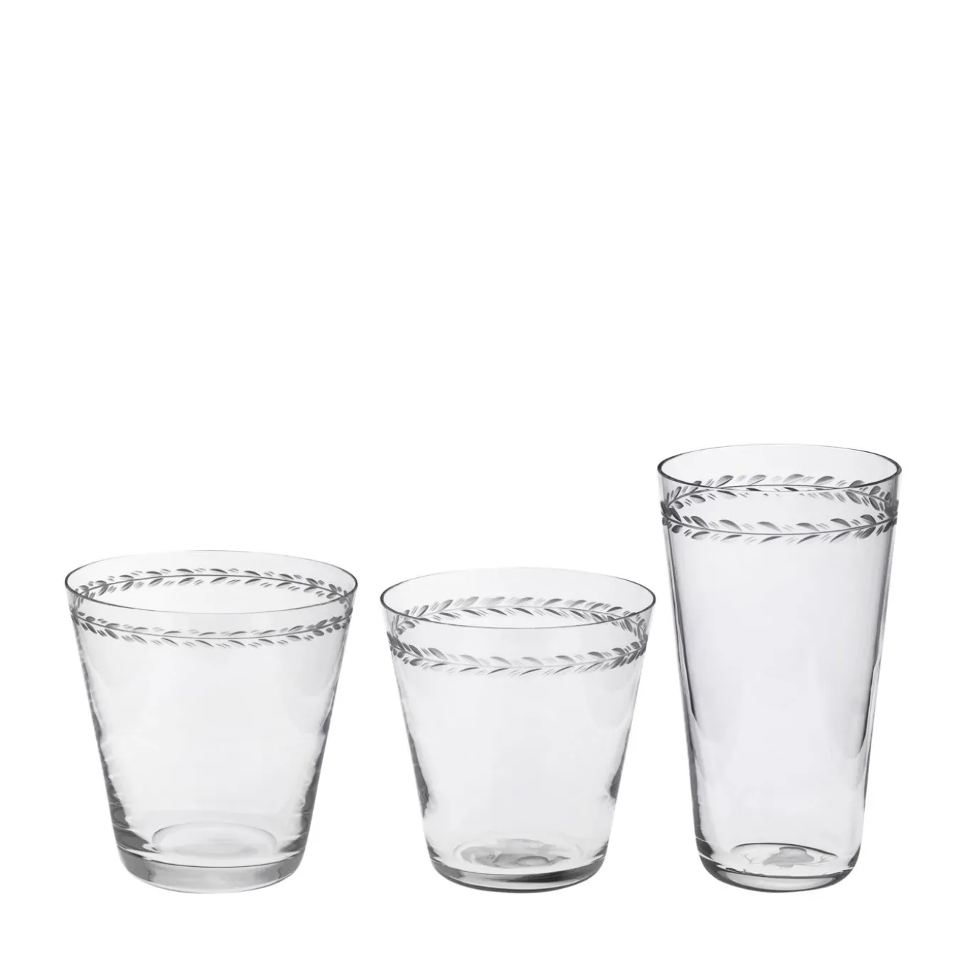 Set di 3 bicchieri di cristallo Cibrario
