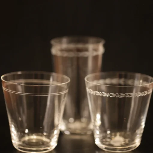 Set di 3 bicchieri di cristallo Cibrario